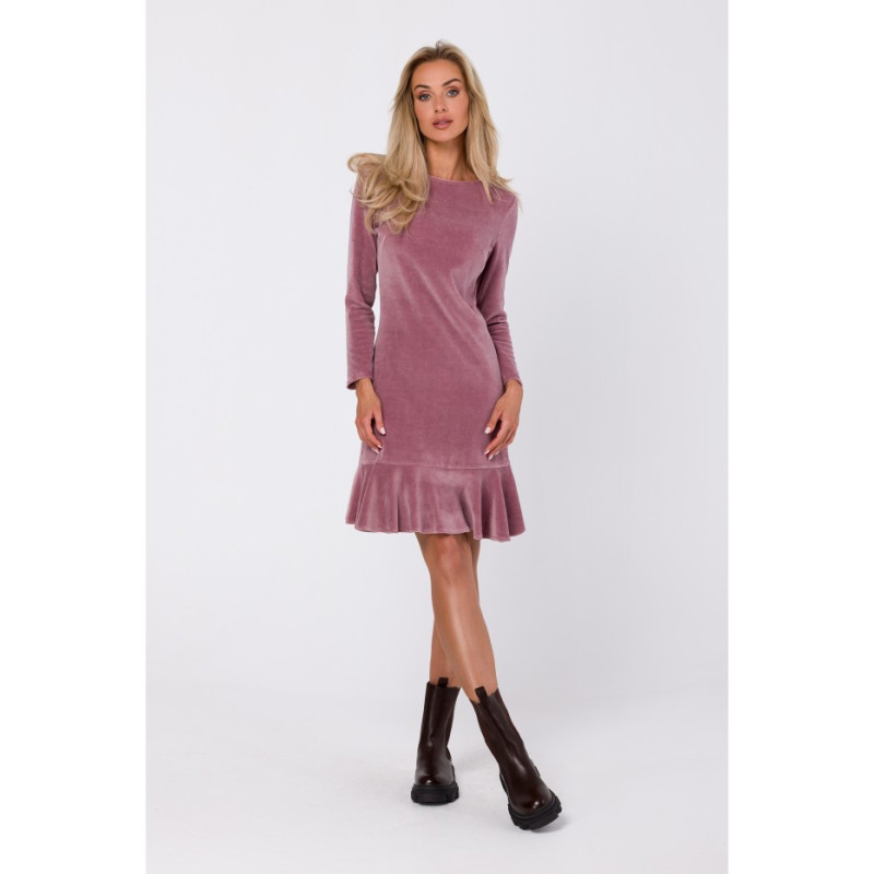 M765 Dress with frill - dirty pink