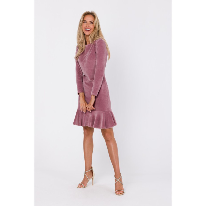 M765 Dress with frill - dirty pink