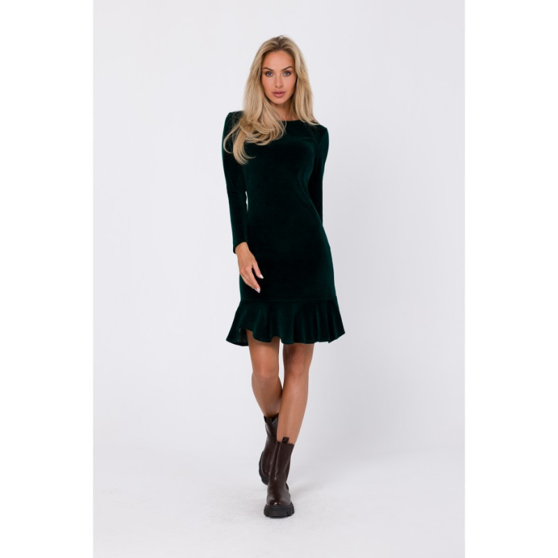 M765 Dress with frill - green