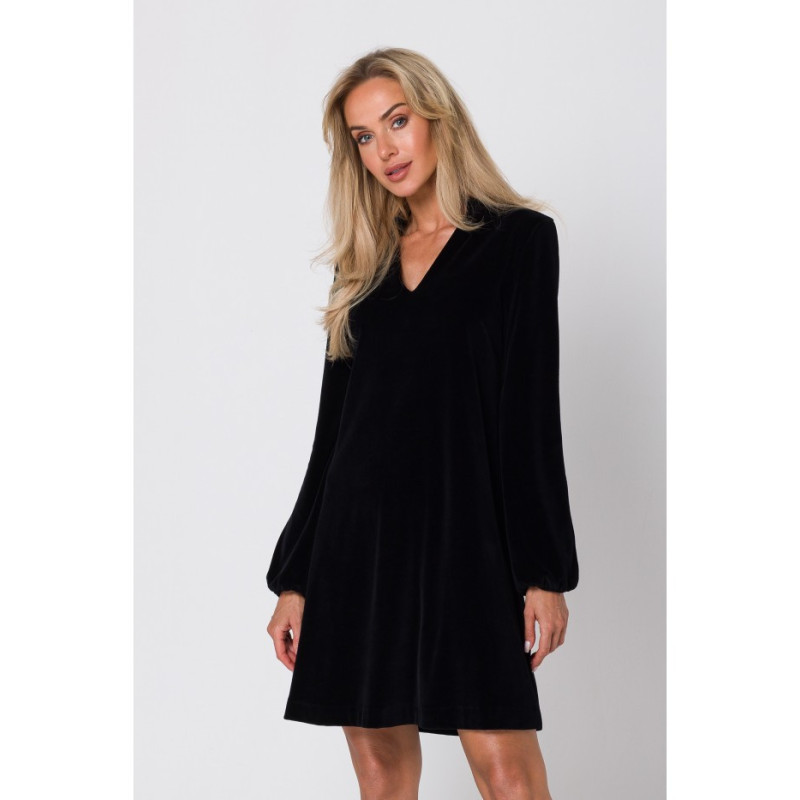 M767 V-neck dress - black