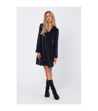 M767 V-neck dress - graphite