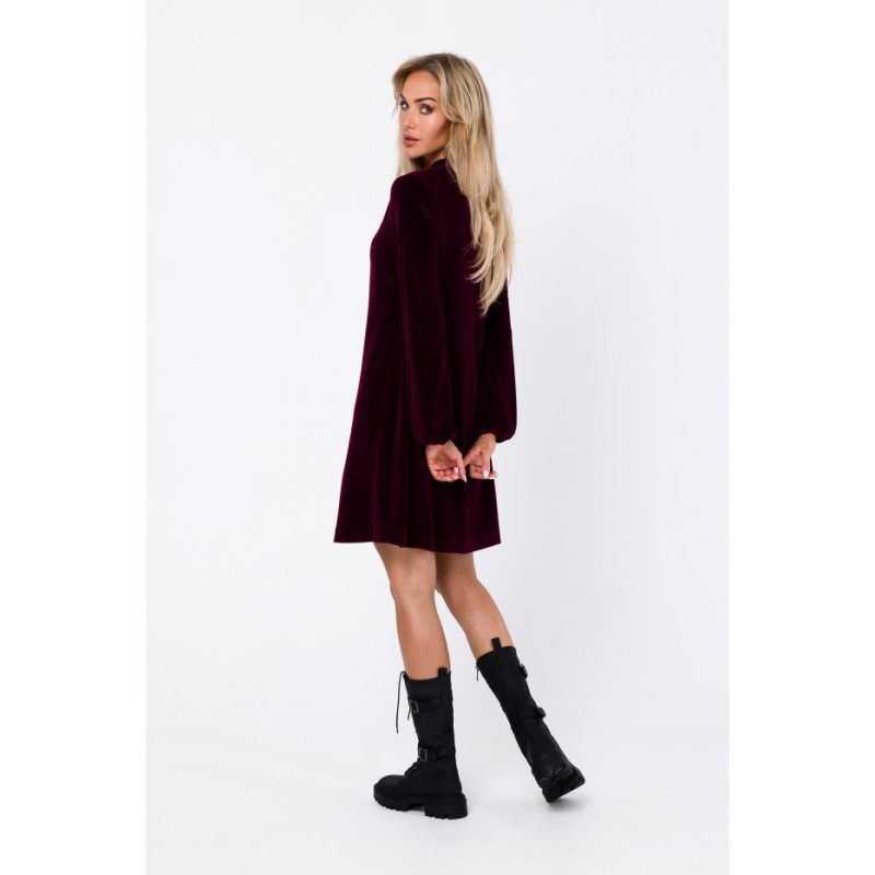 M767 V-neck dress - maroon