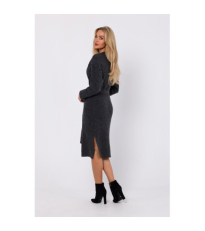 M772 Overlap dress tied around the waist - anthracite