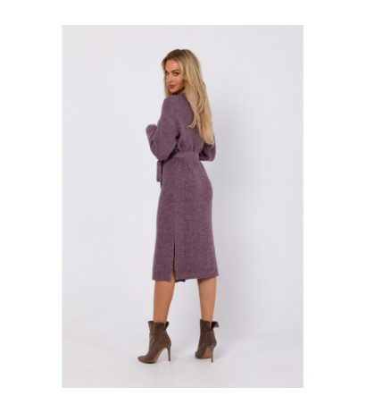 M772 Overlap dress tied around the waist - heather