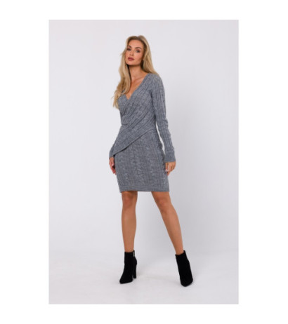 M773 Dress with interlacing on the front - gray