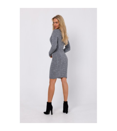 M773 Dress with interlacing on the front - gray