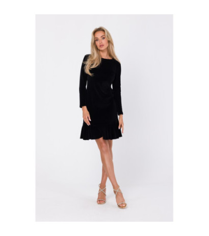 M765 Dress with frill - black