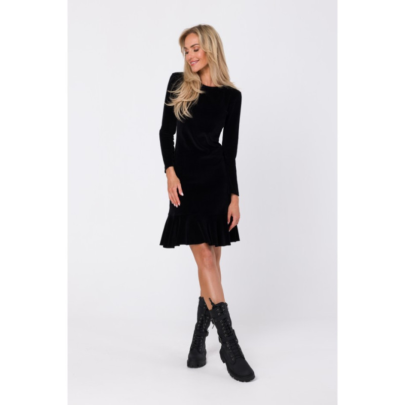 M765 Dress with frill - black