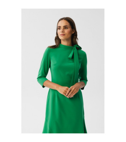 S346 Dress with tie at the neck - juicy green