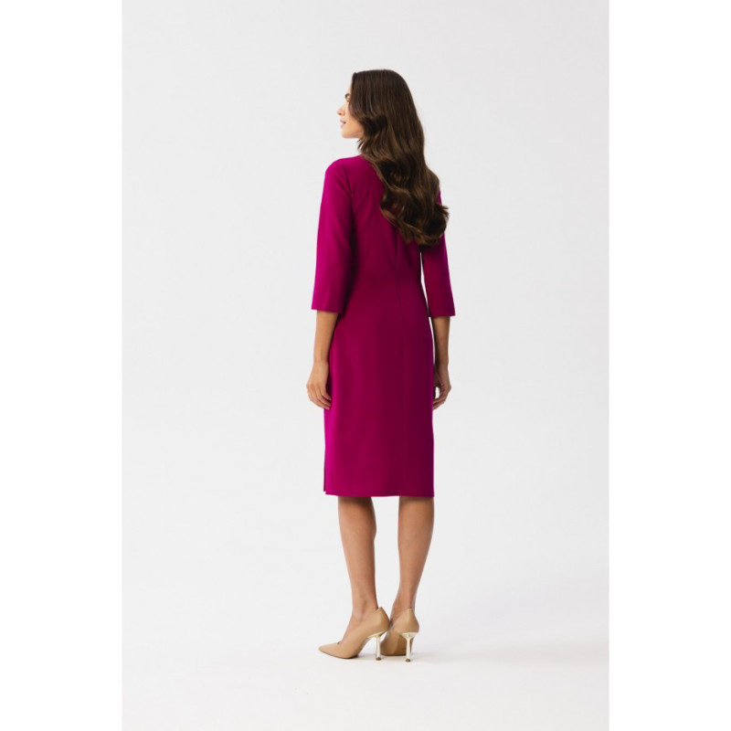 S350 Pencil dress with slit - plum