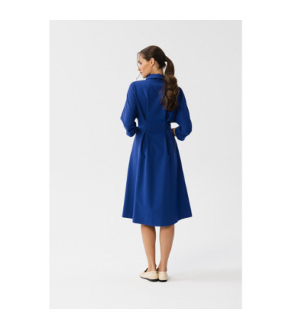 S351 Emery dress with pleats at the waist - cornflower blue