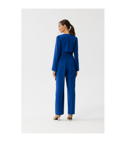 S352 Jumpsuit with ties around the waist - cornflower