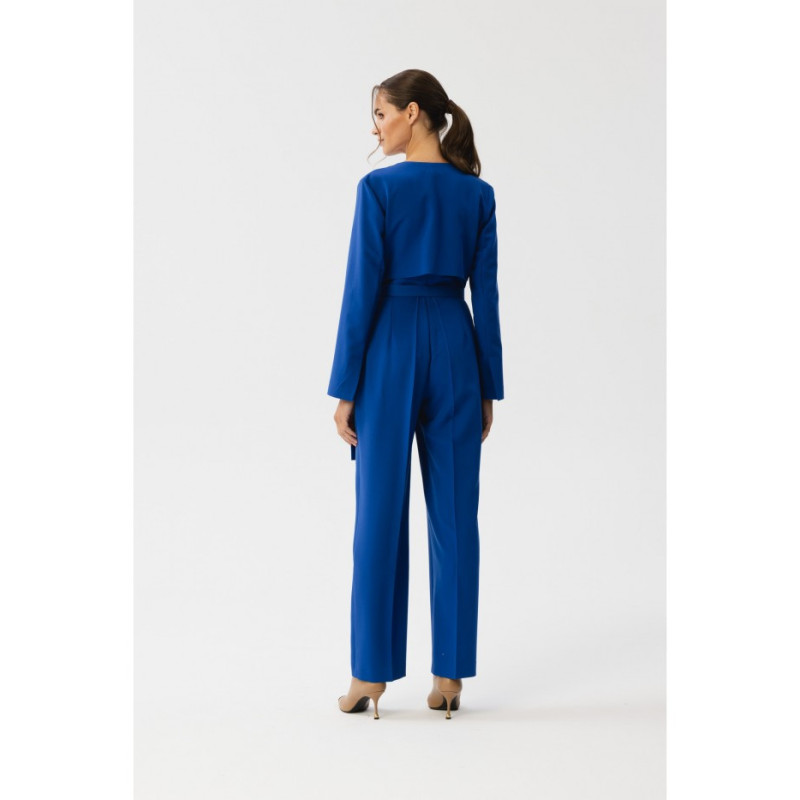 S352 Jumpsuit with ties around the waist - cornflower