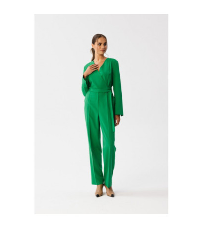 S352 Jumpsuit with ties around the waist - juicy green