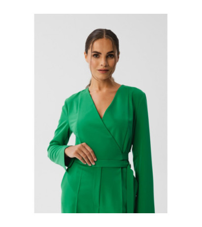 S352 Jumpsuit with ties around the waist - juicy green