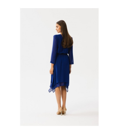 S354 Layered chiffon dress - cornflower blue