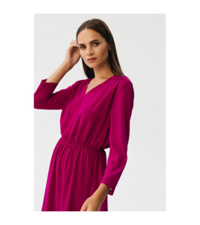 S354 Layered chiffon dress - ruby