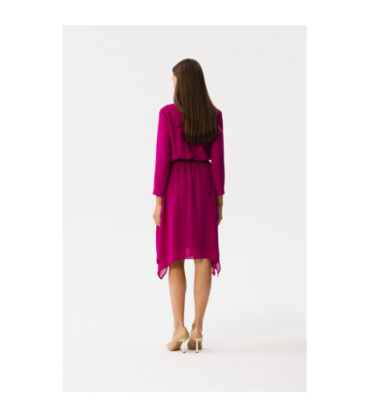 S354 Layered chiffon dress - ruby