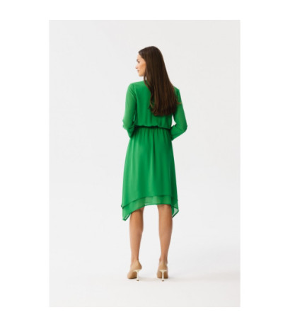 S354 Layered chiffon dress - juicy green