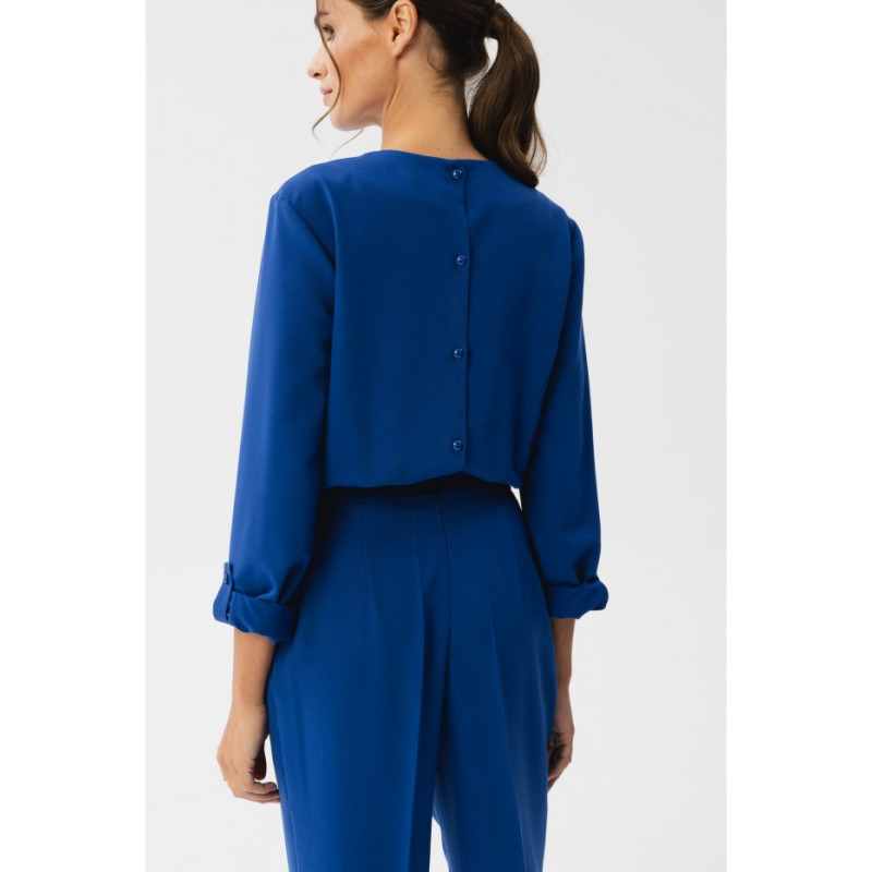 S355 Jumpsuit with a tear in the neckline - cornflower