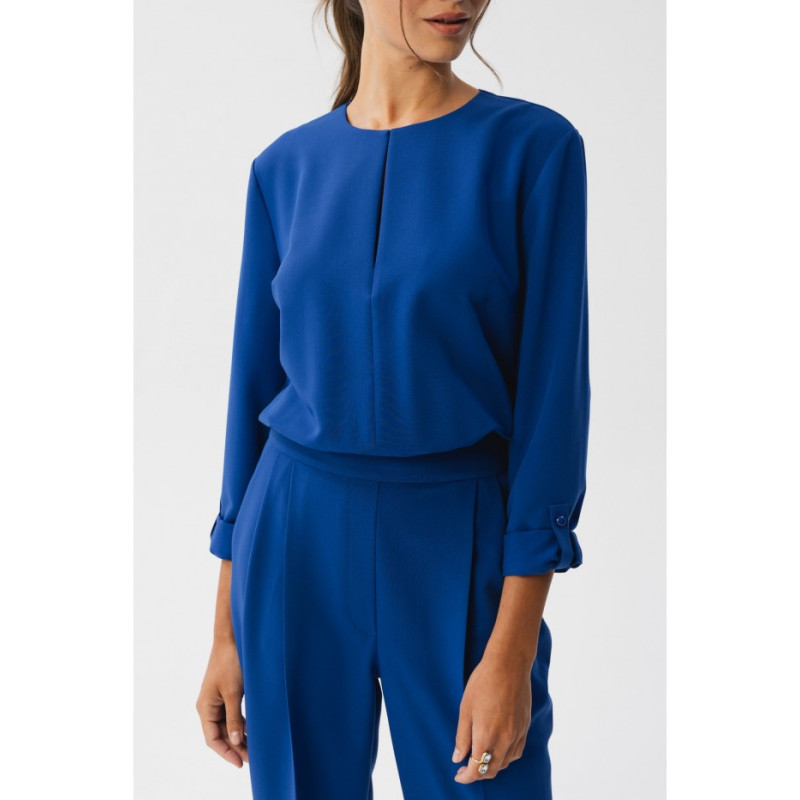 S355 Jumpsuit with a tear in the neckline - cornflower