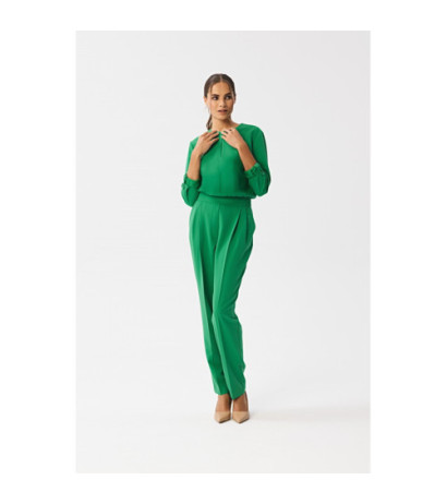 S355 Jumpsuit with a teardrop in the neckline - juicy green