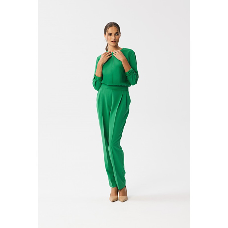 S355 Jumpsuit with a teardrop in the neckline - juicy green