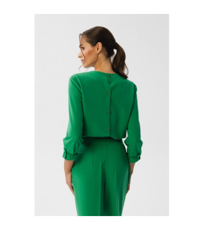 S355 Jumpsuit with a teardrop in the neckline - juicy green