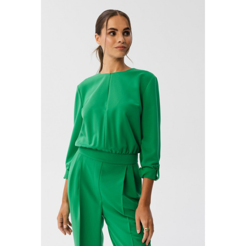 S355 Jumpsuit with a teardrop in the neckline - juicy green