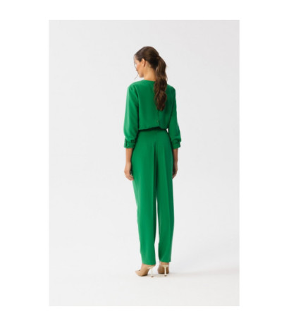 S355 Jumpsuit with a teardrop in the neckline - juicy green