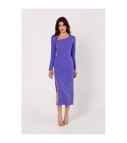 K178 Dress with asymmetrical neckline - light purple