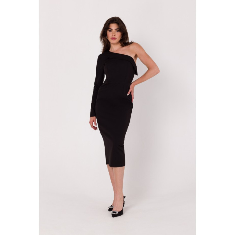 K179 One shoulder dress - black