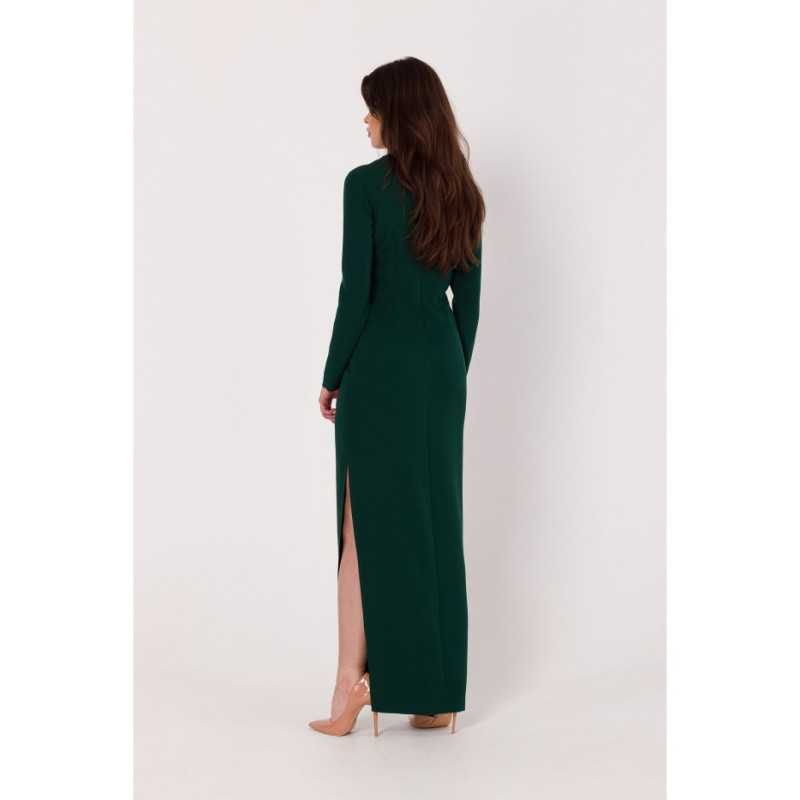 K180 maxi dress with cutout at waist - bottle green