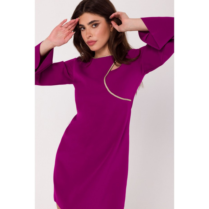 K181 Dress with teardrop neckline - ruby