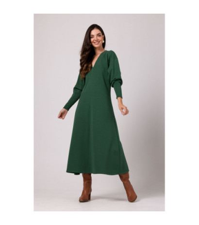 B267 Deep V-neck maxi dress - grassy