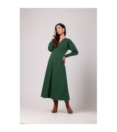 B267 Deep V-neck maxi dress - grassy