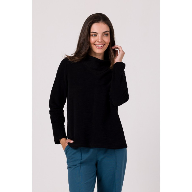 B268 High collar sweatshirt - black