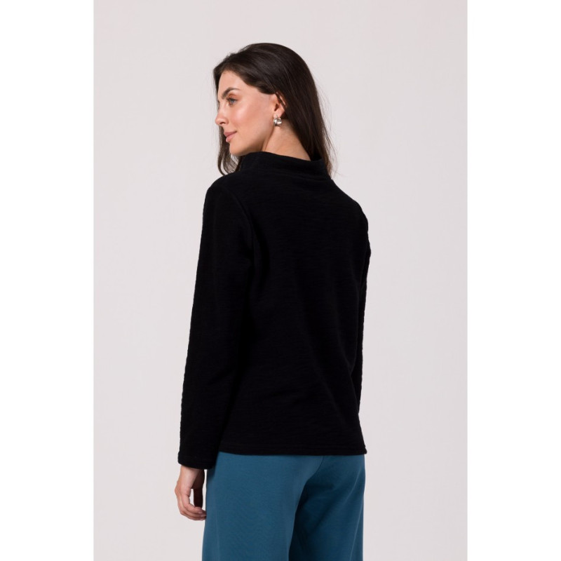 B268 High collar sweatshirt - black