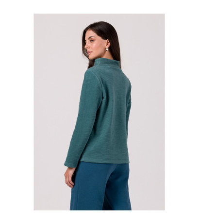 B268 High collar sweatshirt - turquoise