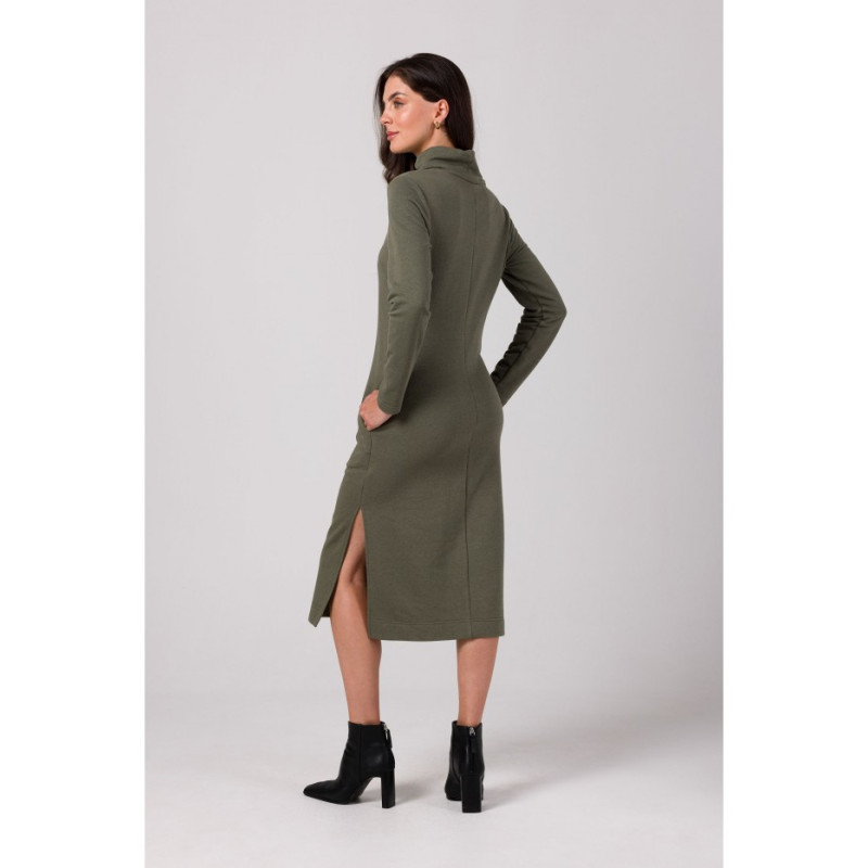 B274 Half turtleneck kleit - khaki värvi