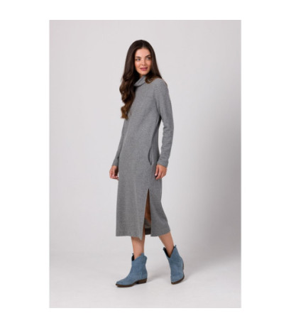 B274 Dress with half turtleneck - gray