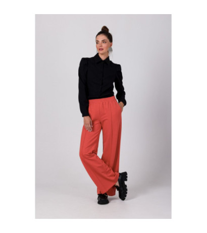 B275 Pants with stitching on the legs - brick-red