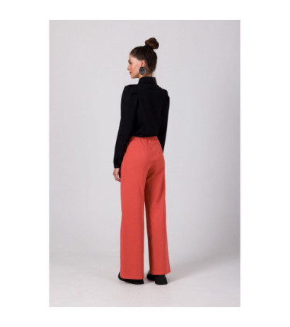 B275 Pants with stitching on the legs - brick-red