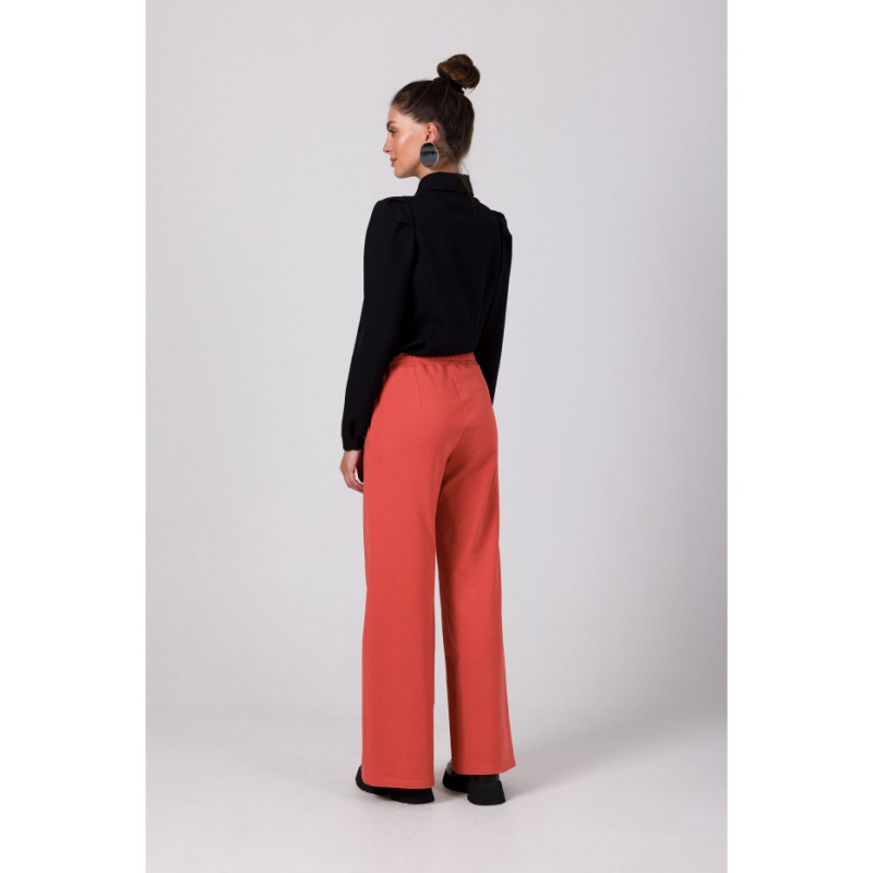 B275 Pants with stitching on the legs - brick-red