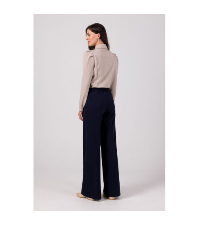 B275 Pants with stitching on the legs - navy blue