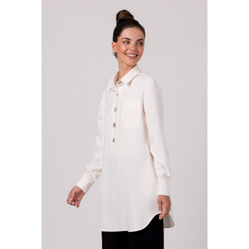 B276 Shirt tunic with collar - cream