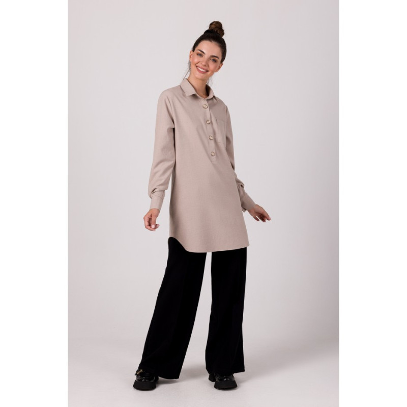 B276 Shirt tunic with collar - beige