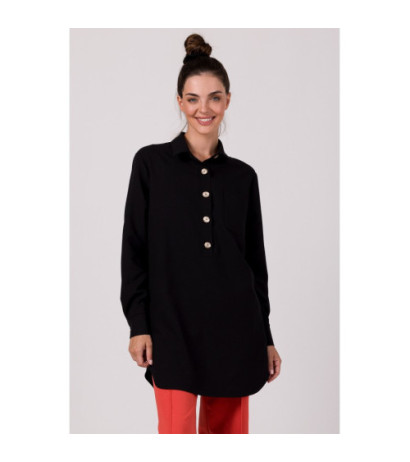 B276 Shirt tunic with collar - black