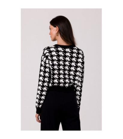 BK104 Short peplite pattern cardigan - black