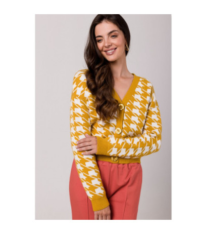 BK104 Short peplite pattern cardigan - honey